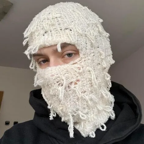 2025 New One-Hole Balaclava Halloween Funny Knitting Coil to 