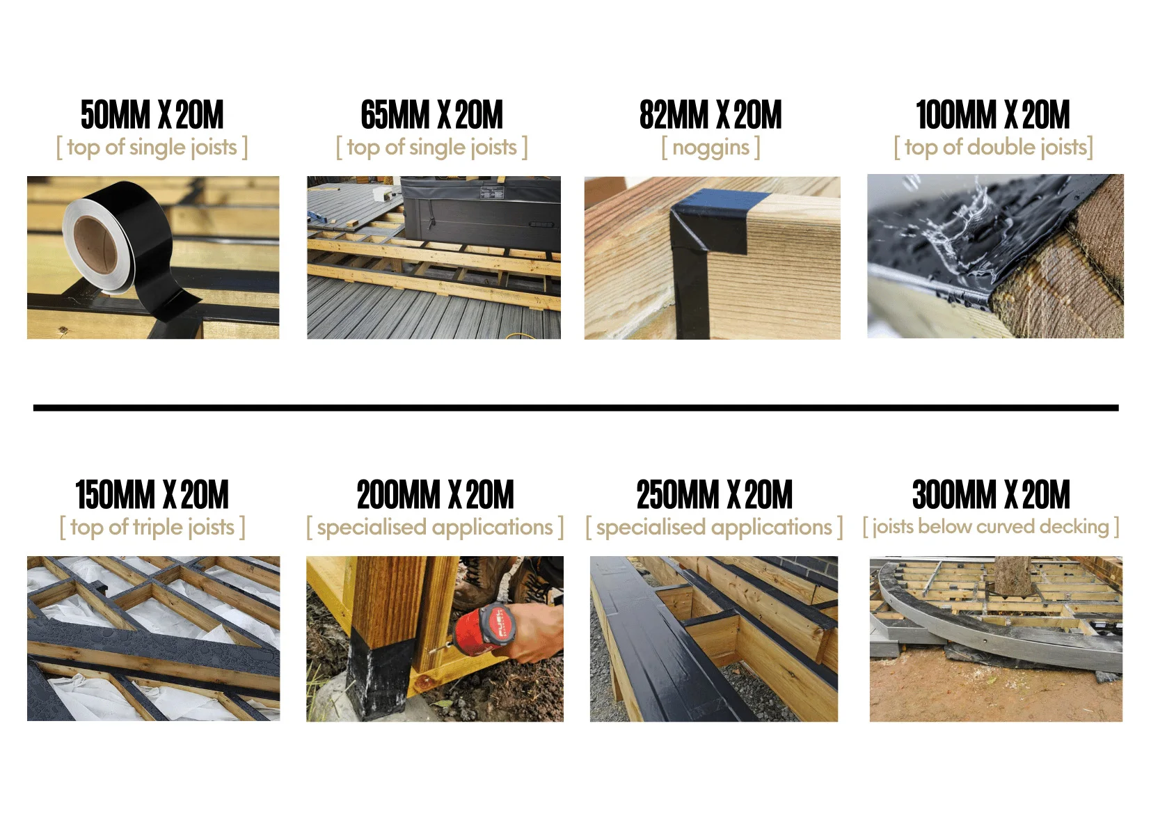 Factory Price Joist Deck Flashing Waterproof Tape High Density