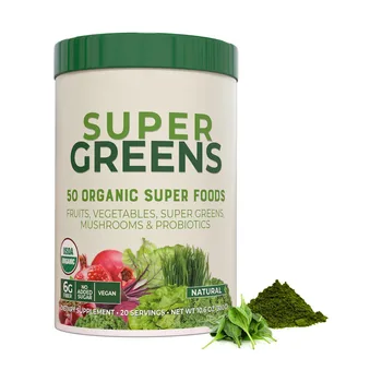 Private Label Organic Nutrient Dense Green Super Foods Supplement Immune Support Super Greens Powder