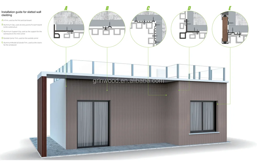 Water Proof WPC Wall Panels for Outdoor - Grinwood Cladding
