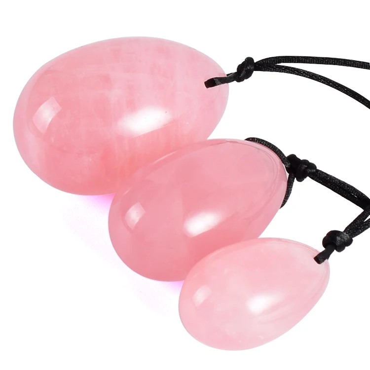 Лечебное массажное Дешевое розовое кварцевое яичко yoni, женское Хрустальное яйцо yoni в розовой коробке