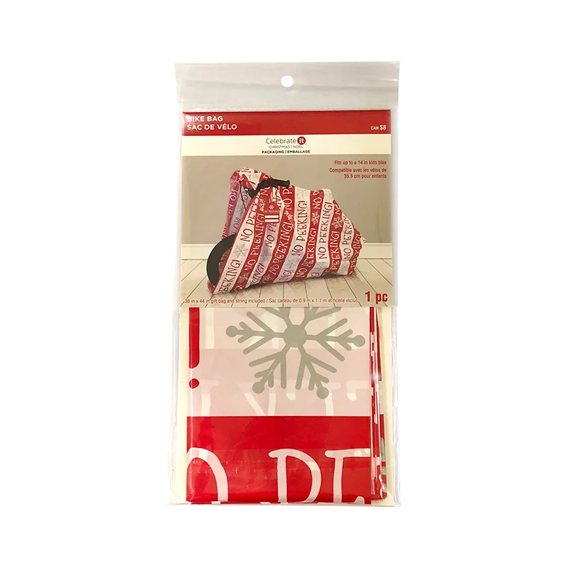 Borsa Regalo Per Bicicletta Natalizia, Extra Large 2x1,45 M, Motivo Fiocco Di Neve, Nascondi Regali