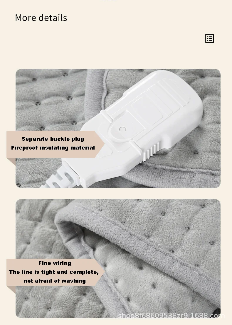 Extra Large 30x60cm Heated Pad Overheat Protection Super Cosy Fleece ...