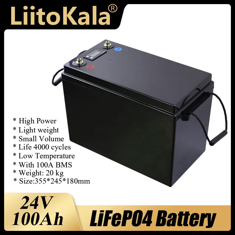 LiitoKala 24V 80Ah 100Ah Lifepo4 Battery Power Batteries for 8S