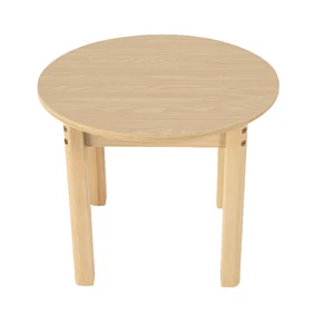 Solid Wood Small Round Table Children Toys Game Table Early Education Child Desk Home Study Table for Kids