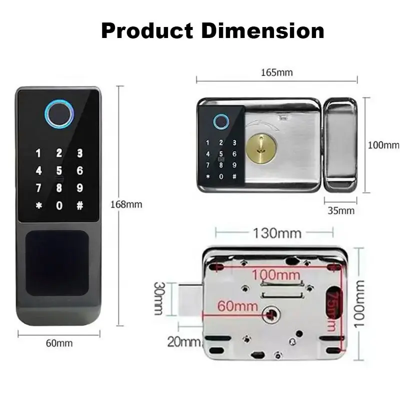 MYPIN Fingerprint Remote Control Cabinet Lock – Keyless Hidden Lock For Drawers, Wardrobes, Sliding Doors, 20 Fingerprints, 3 Unlock Ways, No-Hole Installation