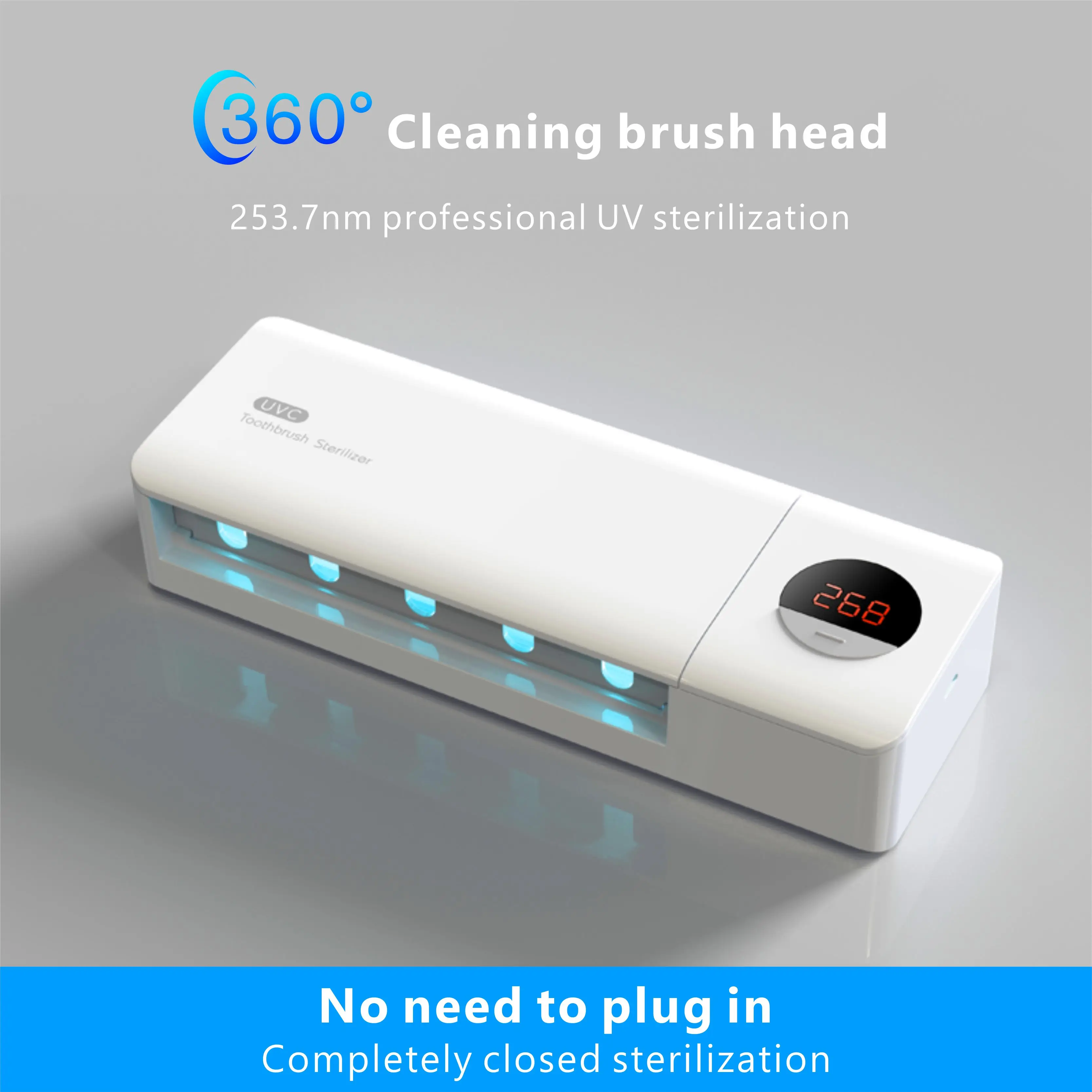 Auto Uvc Sterilizer Toothbrush Holder with Battery Inside Smart Toothbrush Sterilizer