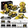 Lampe 5-en-1 abeille robotique avec télécommande et support pour téléphone portable.
