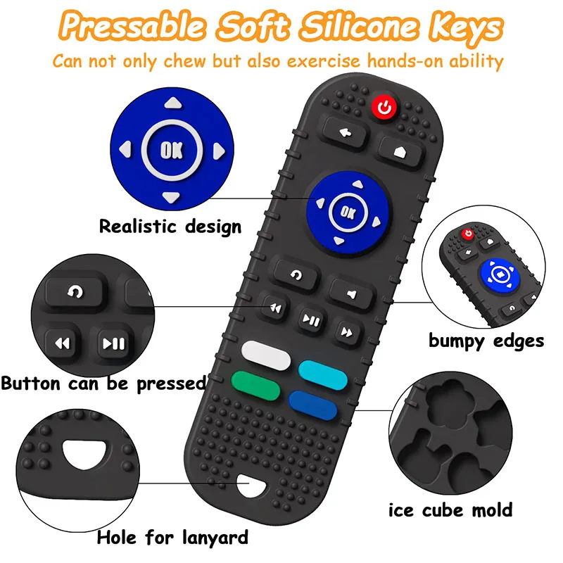 Yimei Remote Control Shape Soft Silicon Baby Chew Teether Teething Toys ...