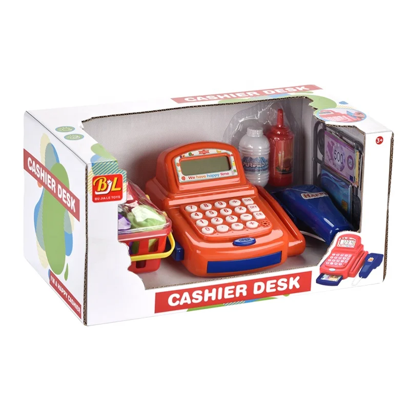 Supermarket Play Set Pretend Play  Cash Register With Light & Sound Toy For Kids 