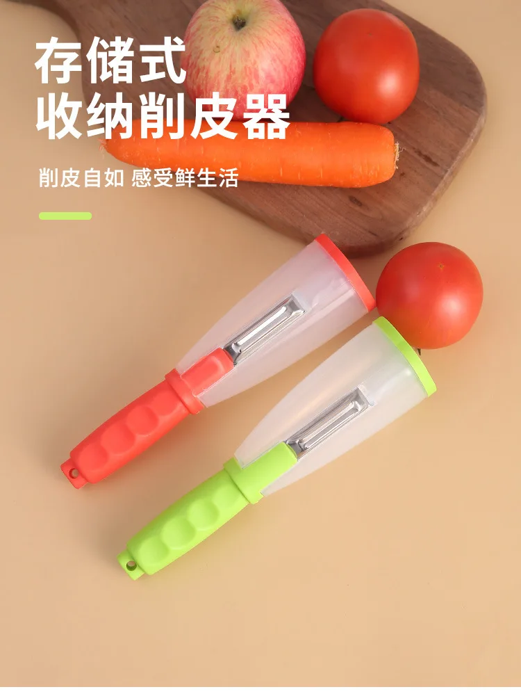 Multifunctional Kitchen Gadget Tools Carrot Peeling Knife Vegetable Fruit Peeler With Storage Box Container