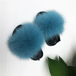 Детские шлепанцы из натурального Лисьего меха, Симпатичные шлепанцы, детские шлепанцы из розового меха для маленьких девочек