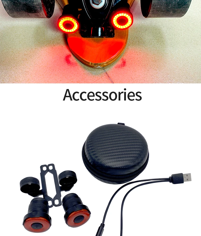 Eskateboard Led Lights With Brake Function Warning Lights Insert