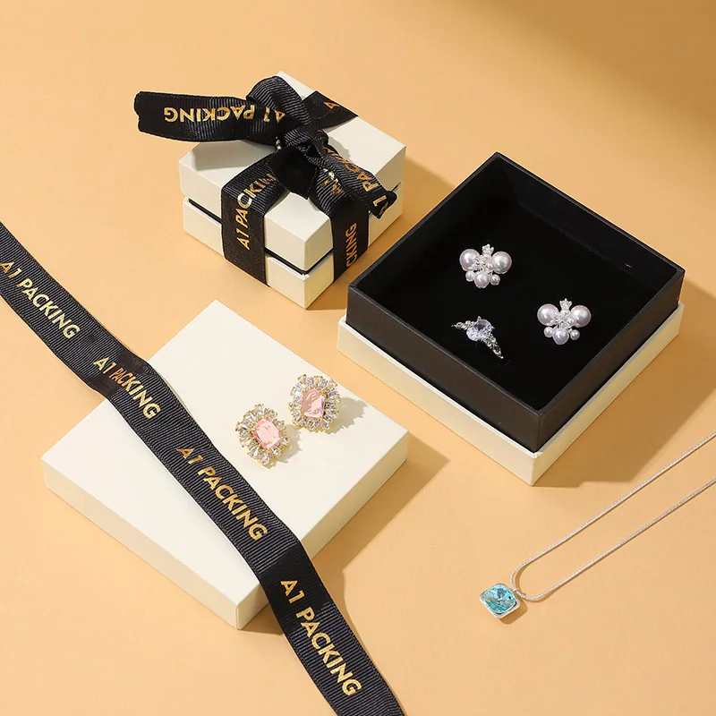 A1 Customized Square Lid and Base Box with Buckle Closure Printed Jewelry Box Necklace Handmade Packaging Paper Bag factory