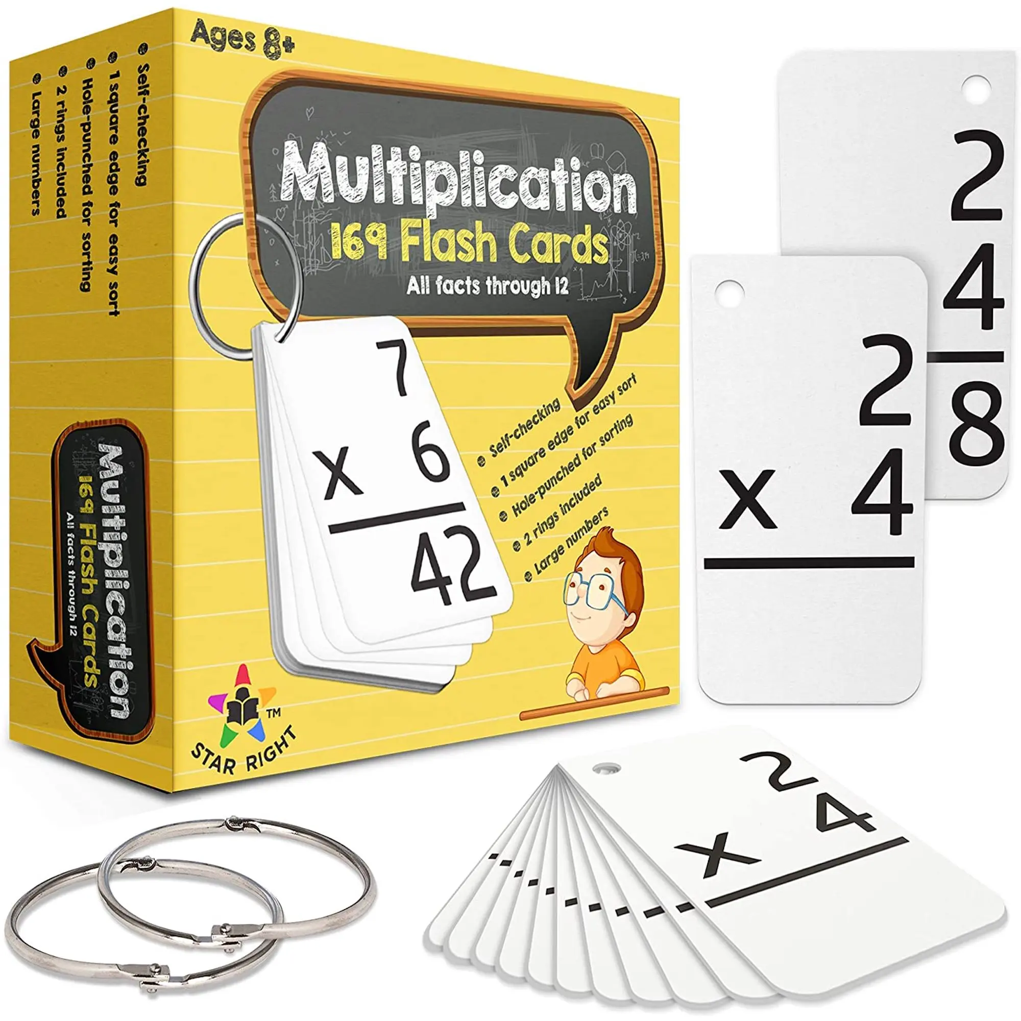 Custom Kids Flash Card Printing 52 Card Deck Children Educational Learning Card Deck
