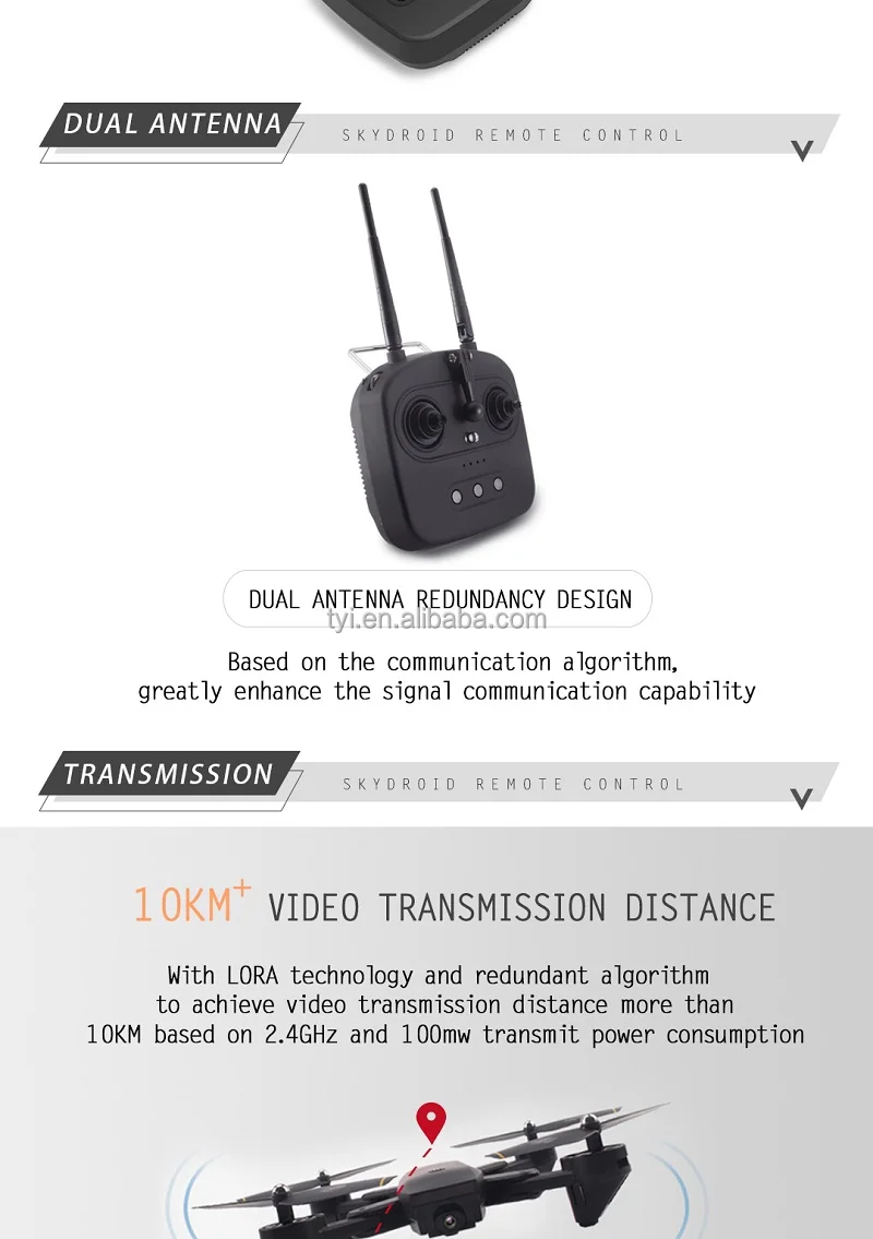  2.4GHz 10CH FHSS DH camera Transmitter Digital Intergrated Remote Control Video and Telemtry System for RC Drone details