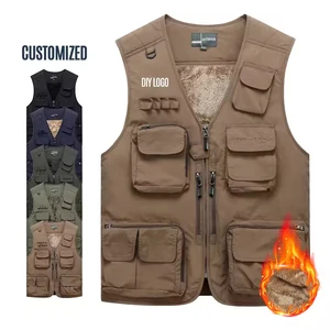 Men's Outdoor Winter Down Vest with Multiple Pockets Custom Thickened Work Vest Warm Waistcoat