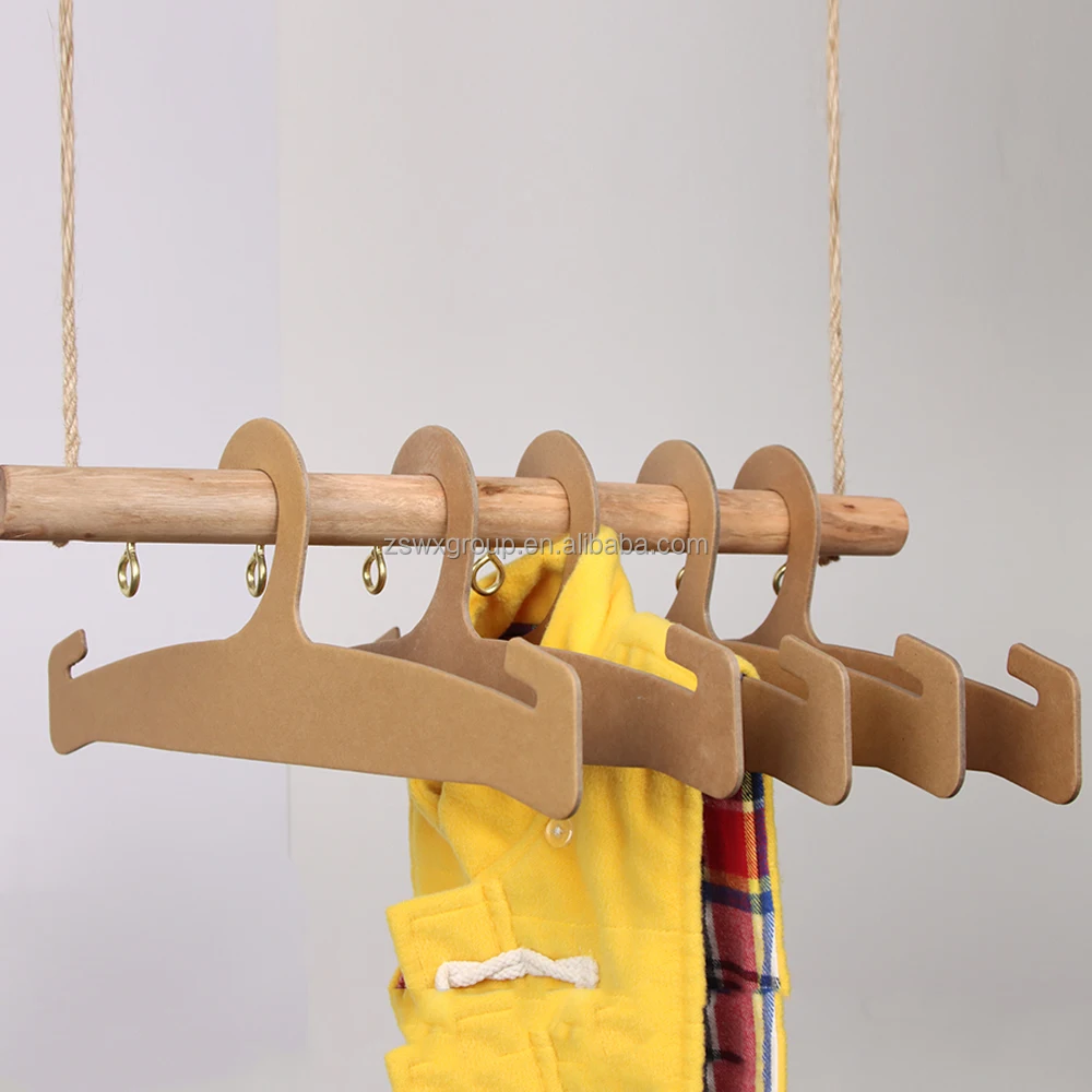 Customize Space-saving Fabric Samples for Kids, Baby Clothes, and Coats with logo Kraft Cardboard Hangers