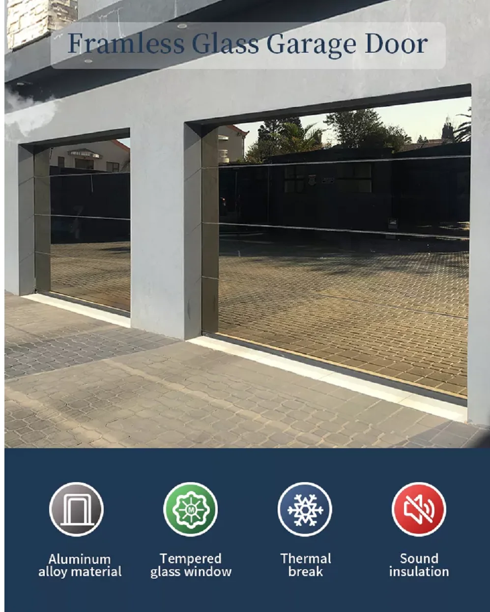 Frameless Mirror Glass Garage Door With Size Of 16x7ft Buy Luxury