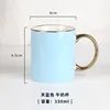 Glossy blue gold-plated handle