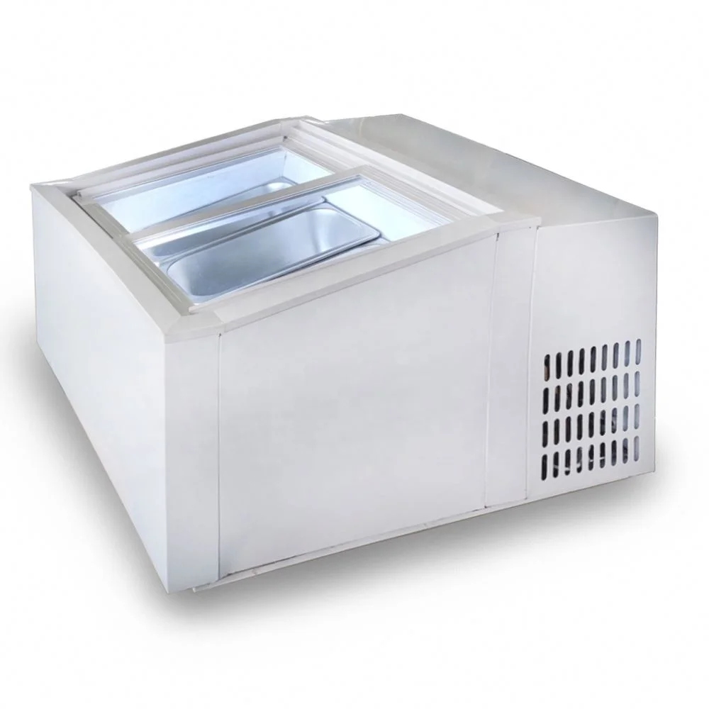 Put on Table Small Space Italy Ice Cream Display/Mini Glato Showcase/Ice Cream Freezer