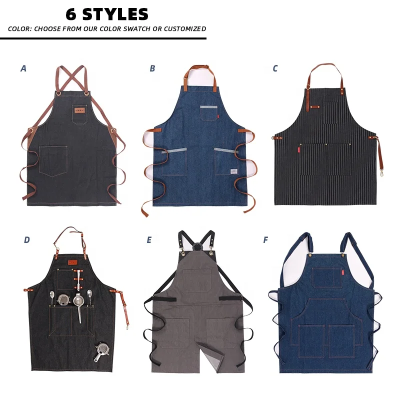 Changrong Custom Logo Unisex High Quality Vintage Blue Jeans Restaurant