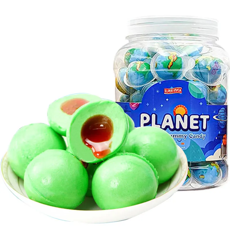 Wholesale Halal Mix Chewing Fruit Eyeball Jelly Earth Planet Gummy