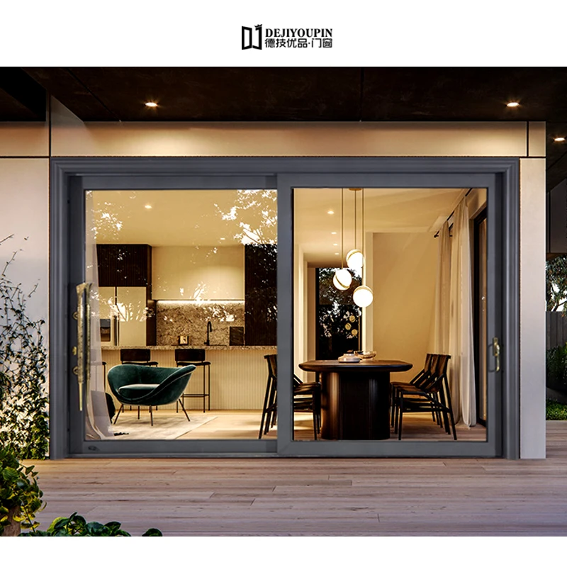 U Factor and SHGC Factor Controlled 136D Contemporary Glass and Aluminum Garage Door with Overhead Concealed Sliding System