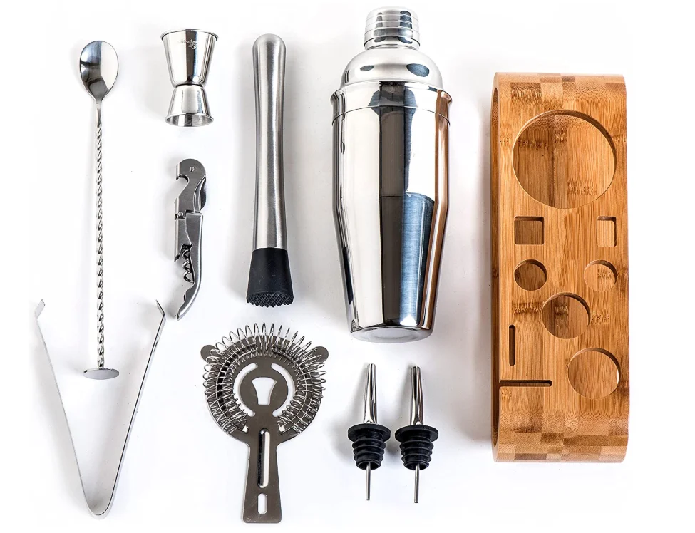 Bar kit. Подставки бульки. Bar kit. Сумка-скрутка для инструментов. Набор барменский 12 предметов; сталь нерж.