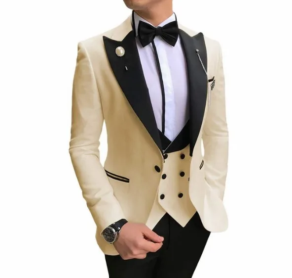 Wholesale Men's Suits Slim Fit 3 Piece Notch Lapel Prom Tuxedos
