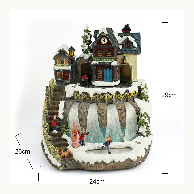 Custom Light up  Holiday Time Musical Figurines Christmas Village Set