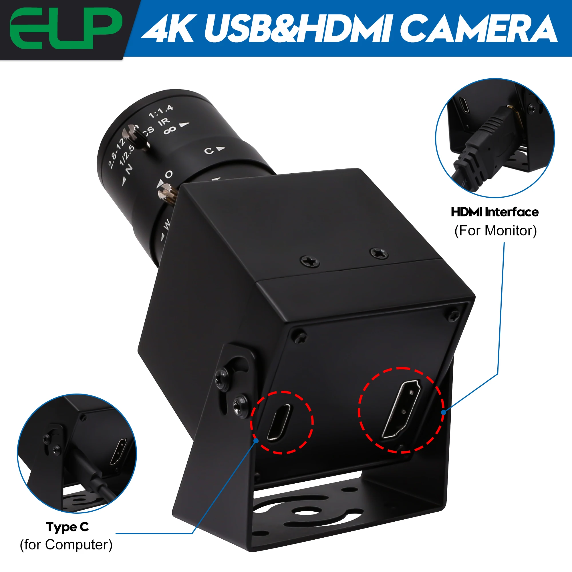 ELP 4K 60fps HD-MI USB3.0 Camera - Ideal for Repair Soldering
