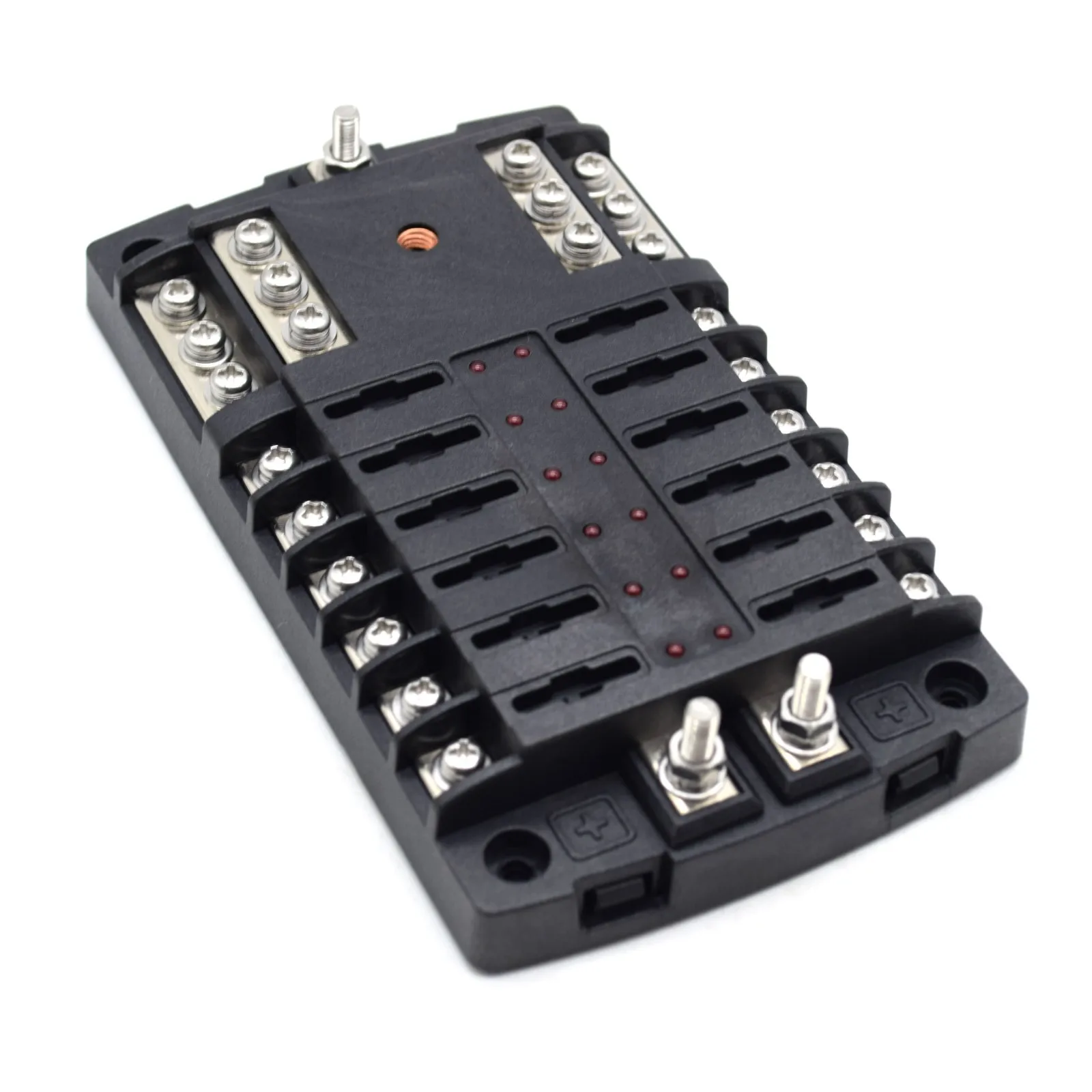 12 Way Blade Fuse Box Block Holder LED Dual-in Multiple-out Waterproof 60V 300A