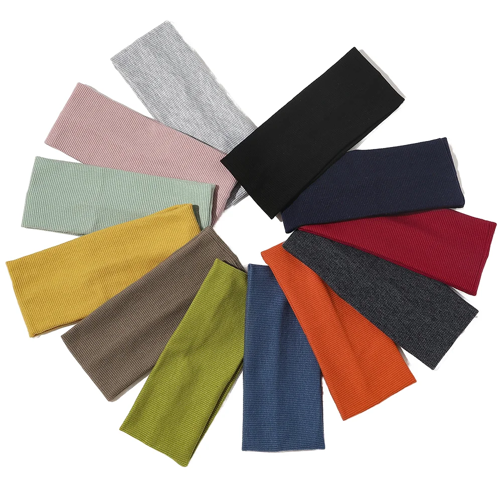 Wholesale Custom Elastic Hair Bands Solid Color Knitted Headbands for Women's Sports Uni aperçu 3