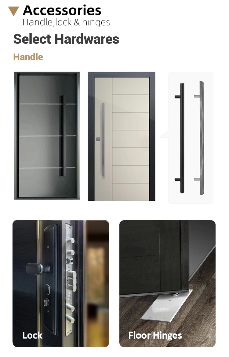 European Modern Design Residential Metallic Stainless Steel Exterior Security Aluminum Front Entry Door With Sidelite manufacture