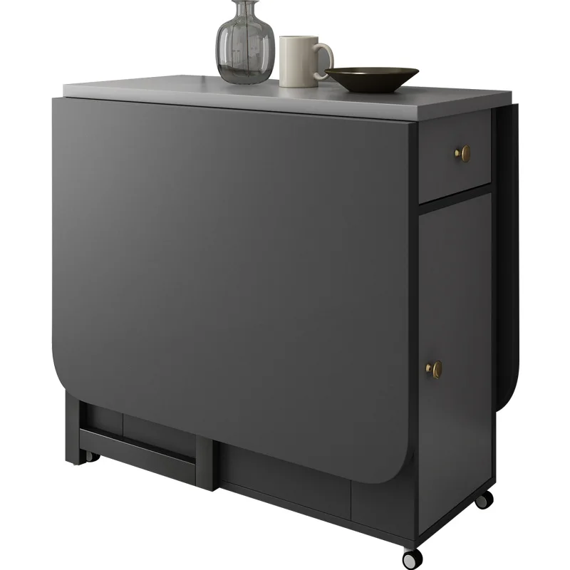 Home Furniture Modern Retractable Folding 6 Position Dining Table Dining Room Space Saving