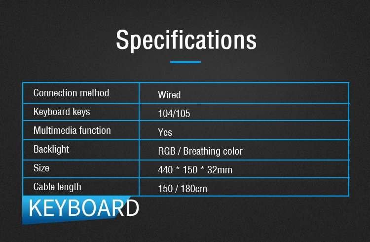 OEM Full Size Key Plug and Play Gaming Keyboard, RGB Backlit 19 Anti-physical Collision Hover Key Cap Wired Design