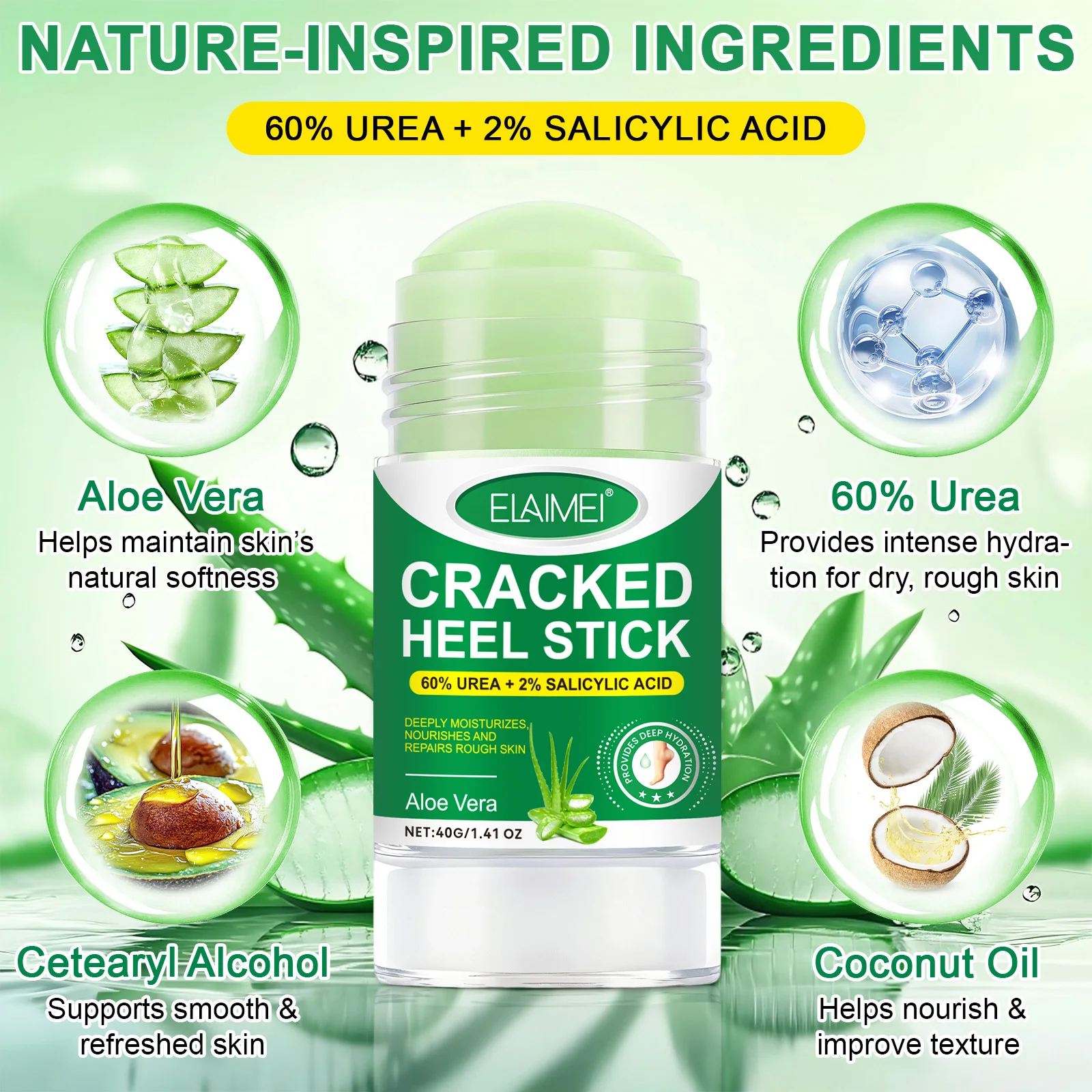 ELAIMEI Deeply Moisturizes Nourishes Aloe Vera Dead Skin Removal Foot Care  Heel Cracking Repair 60% Urea Cream Stick| Alibaba.com
