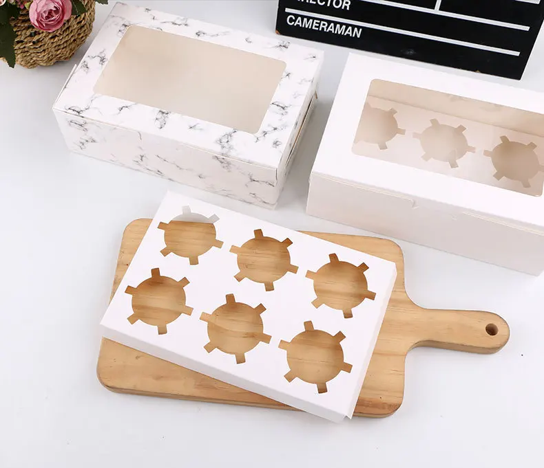 Pastry Box With 6 Dividers Cupcake Packaging Cookie Boxes Wholesale