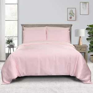 Silky Pink Bedsheet Sets Bedding Luxury Quilt Cover Set Plain Color Eucalyptus Lyocell Microfiber Custom Bed Sheet