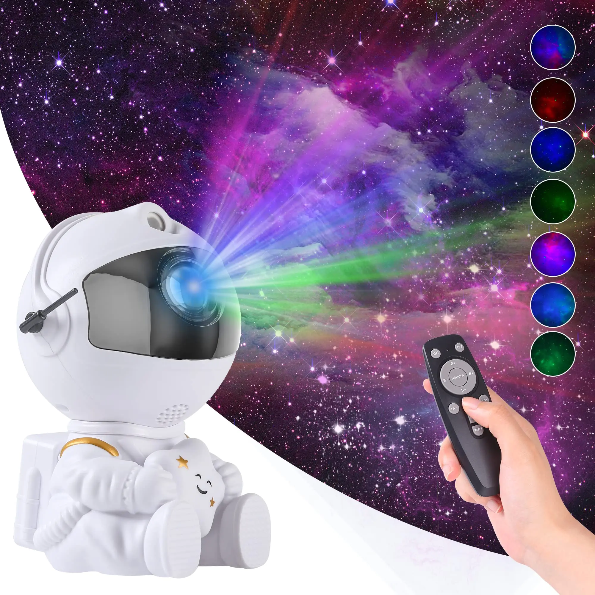 KSWIN Muticolor Sitting Astronaut Projector Ocean Wave Star Light