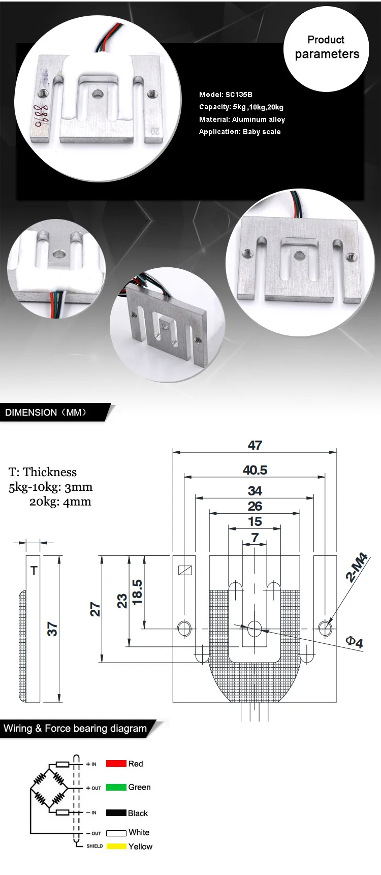 SC135B Load Cell for Baby Body Scale - Precision & Durability