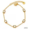 White zirconium gold anklet A331