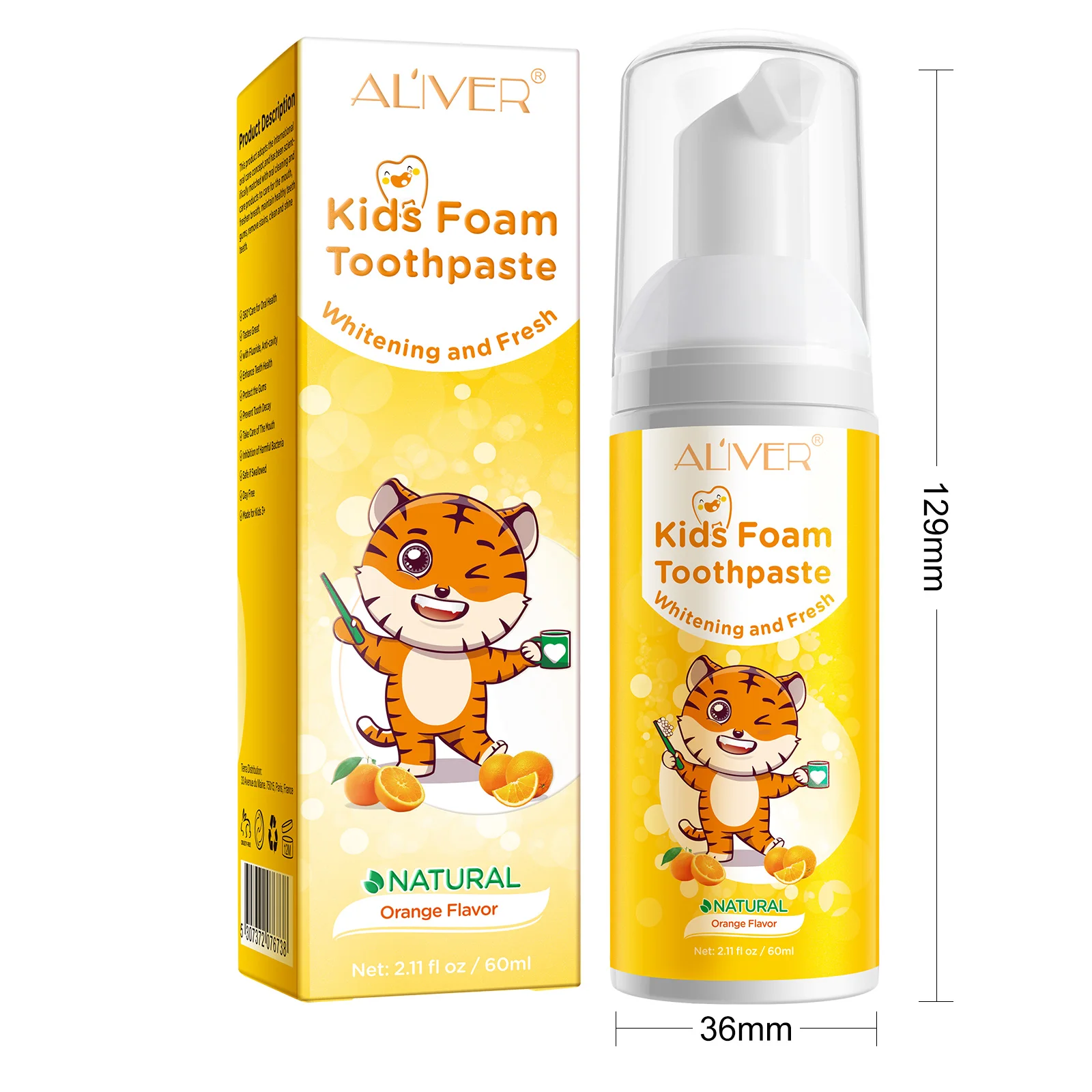 OEM Natural Herbal Children Toothpaste Dental Hygiene Teeth Cleaning Whitening Mousse Kids Foam Toothpaste