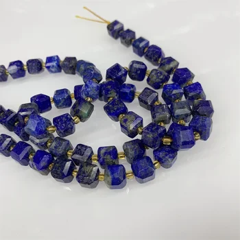 Natural Semi-precious Lapis Lazuli 6-7 8-9mm Square Faceted Cube Beads Diy Loose Beads For Jewelry Making