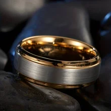 Fashion Jewelry Classic Tungsten Steel Ring Unisex Silver Gold 8mm Tungsten Rings Tungsten Wedding Rings Jewelry For Women