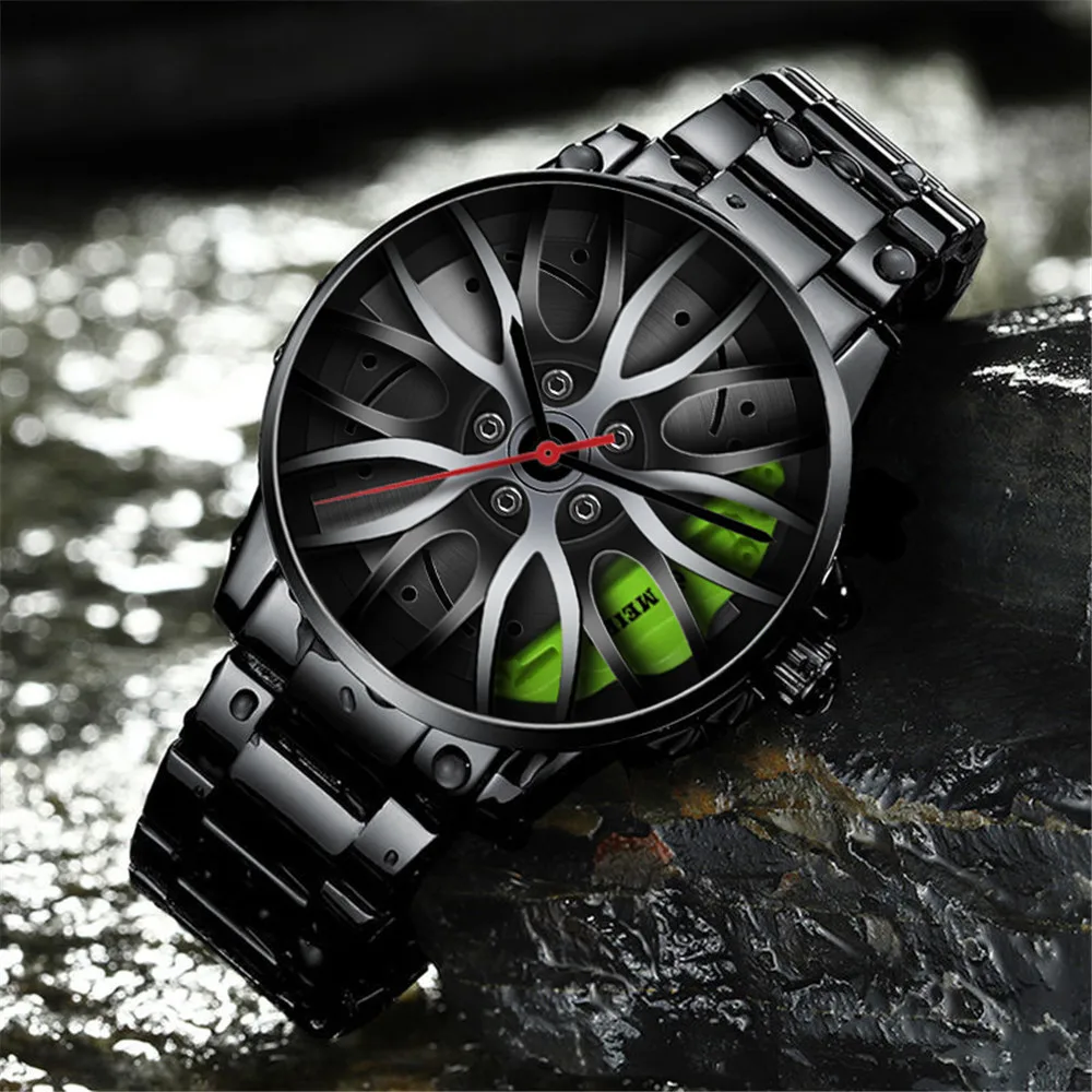Car Rim Watch Custom Luxury 3D Car Wheel Watch Quartz Sport Rim Car Watches Men