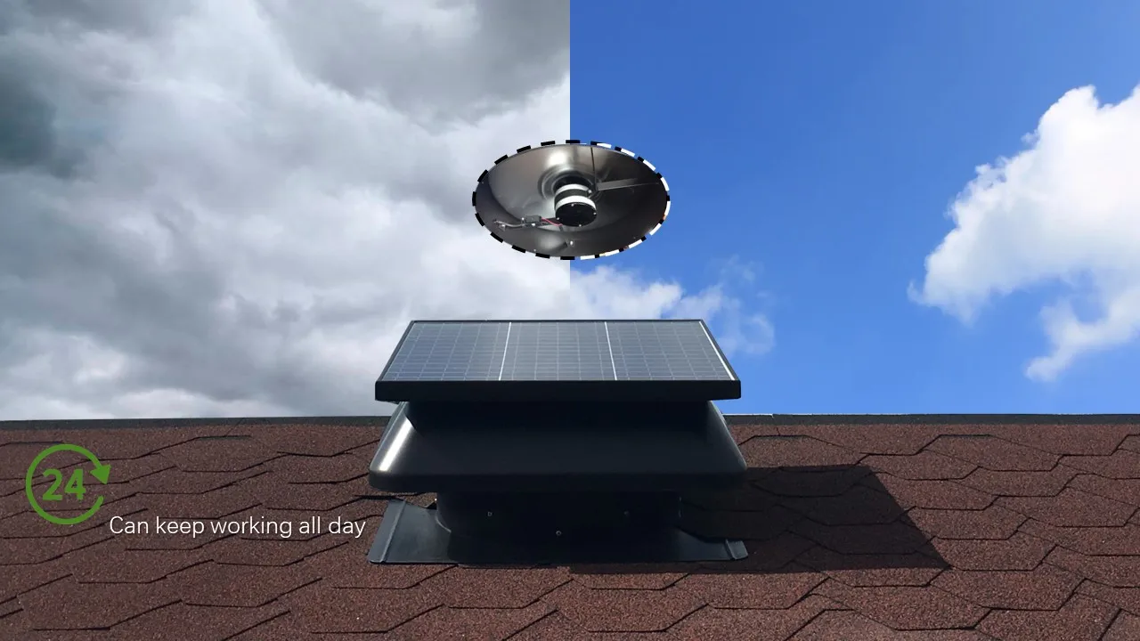 Solar Attic Fan, 40W, HVAC, Axial, Roof - detail 26