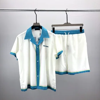 summer new  suit 3D digital print T-shirt Lapel shirt open lining Hawaii New Summer model