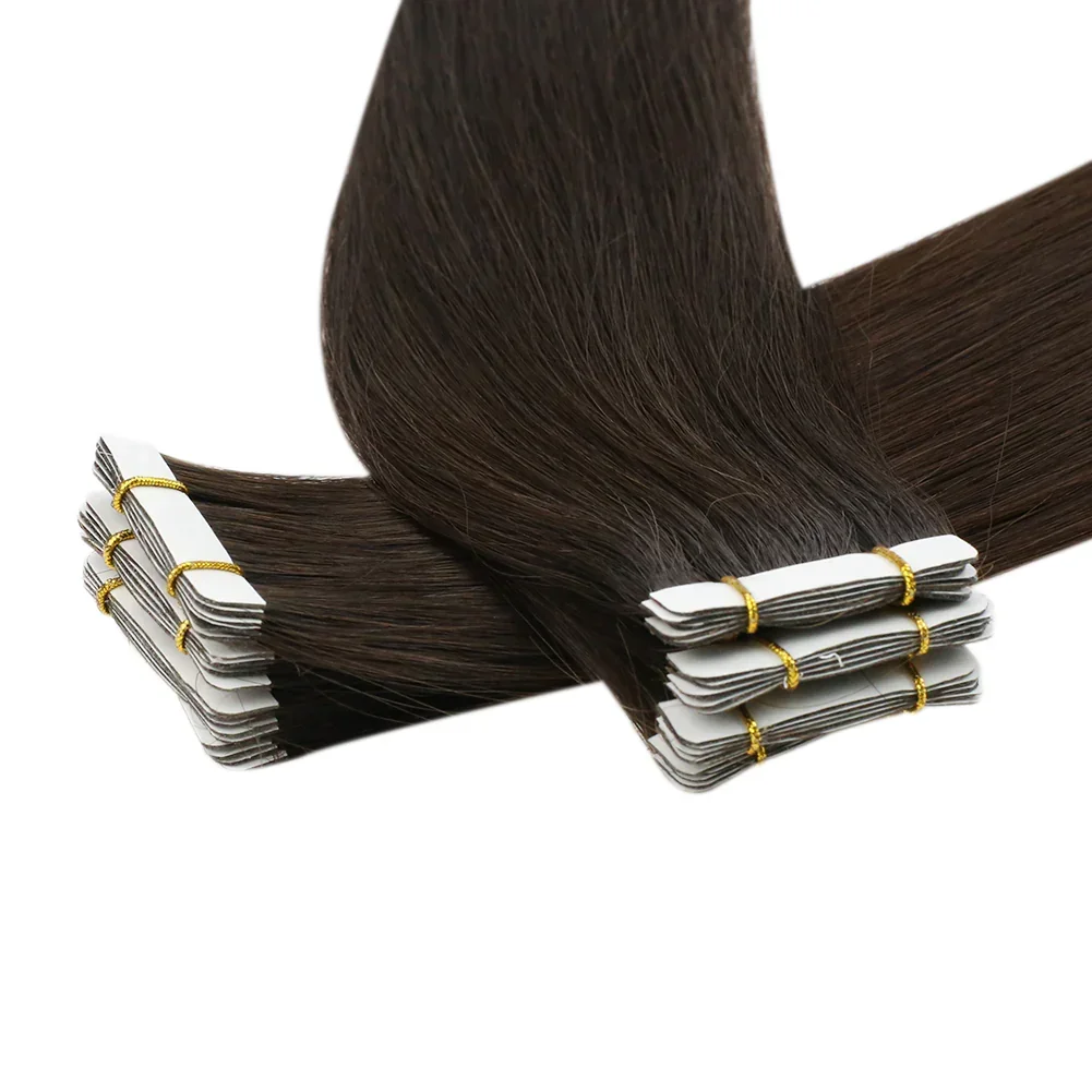 LaaVoo Virgin Injected Tape in Hair Extensions 100% Real Brazilian Hair 5Pcs&20Pcs Pure Color_voghion.com